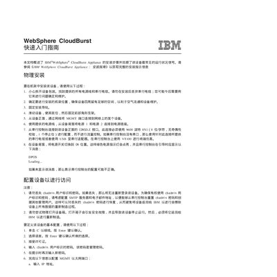 IBM CloudBurst Quick Start Guide - cover page