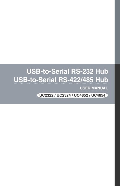 ATEN UC2322 / UC2324 / UC4852 / UC4854 USB-to-Serial Hub User Manual - cover page