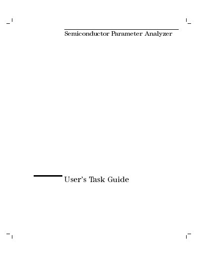 Hewlett-Packard HP4155A/4156A Parameter Analyzer User Manual - cover page