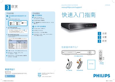 Philips DVDR3600 DVD Player/Recorder Quick Start Guide