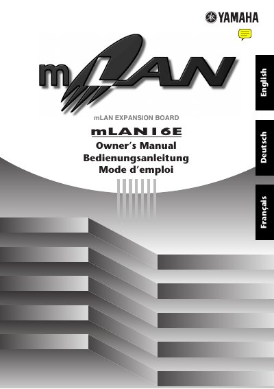 Yamaha mLAN16E Expansion Board Owner's Manual