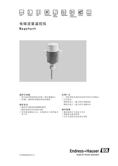 Endress+Hauser Magphant TI036D/28 User Manual - cover page