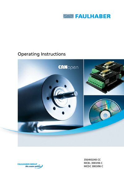 Faulhaber 3564K024B CC, MCBL 3003/06 C, MCDC 3003/06 C Motion Controller Operating Instructions