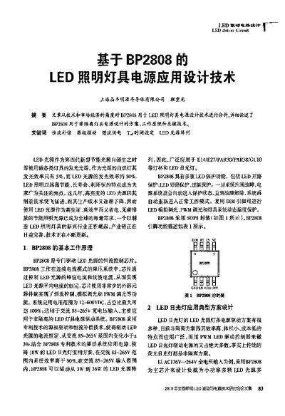 Jingfeng Mingyuan BP2808 LED Lighting Power Supply Application Design - cover page
