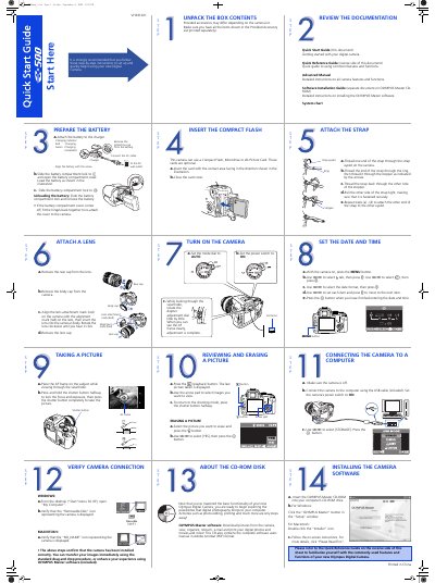 Olympus E-500 Digital Camera Quick Start Guide - cover page