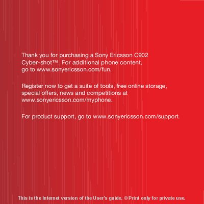 Sony Ericsson C902 User Manual