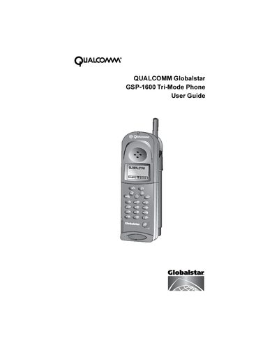 Qualcomm GSP-1600 Tri-Mode Phone User Guide