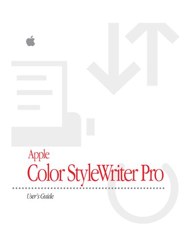 Apple Color StyleWriter Pro User Guide - cover page
