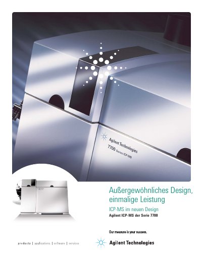 Agilent 7700 Series ICP-MS Product Brochure - cover page