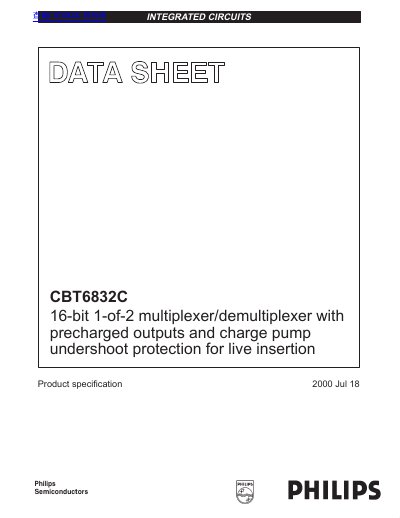 Philips CBT6832C 16-bit Multiplexer/Demultiplexer Datasheet - cover page