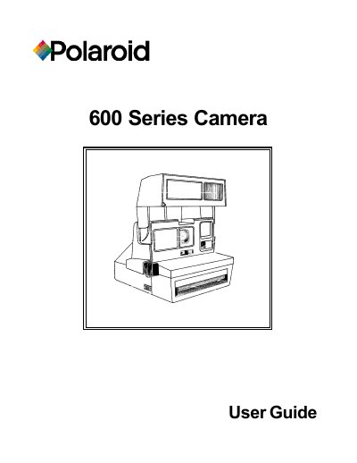 Polaroid 600 Series Camera User Guide - cover page