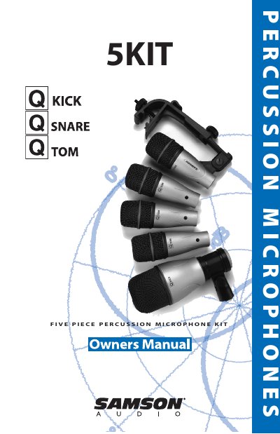 Samson 5KIT Percussion Microphone Kit Owner's Manual - cover page