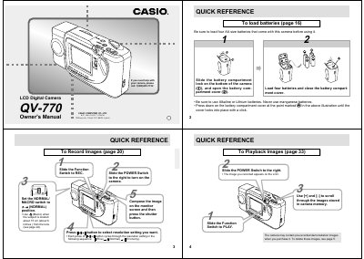 Casio QV-770 LCD Digital Camera Owner's Manual - cover page