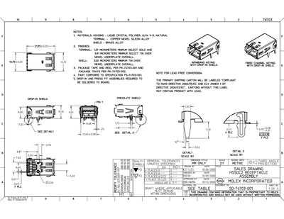 Molex HSSDC2 Receptacle Assembly Sales Drawing - cover page