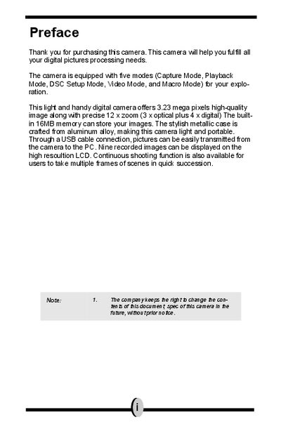Digital Camera User Manual - cover page