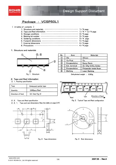 ROHM VCSP50L1 Design Support Document - cover page