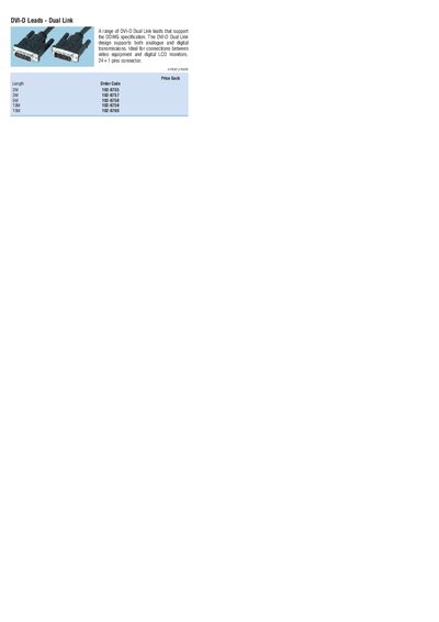 PRO SIGNAL Length Order Code 2M 102-6755 3M 102-6757 5M 102-6758 10M 102-6759 15M 102-6760 - cover page