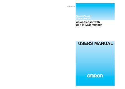 Omron ZFX-C10/C15 Vision Sensor User Manual - cover page