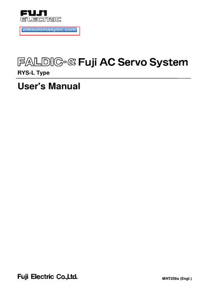 Faldic MHT259a AC Servo System User Manual - cover page