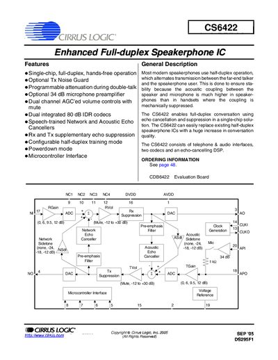 Cirrus Logic CS6422 Datasheet - cover page
