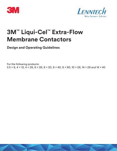 3M Liqui-Cel Extra-Flow Membrane Contactors Design and Operating Guidelines - cover page