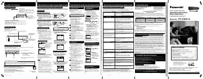 Panasonic PV-V4022-A VHS VCR Operating Instructions
