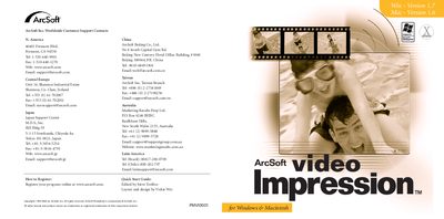 ArcSoft VideoImpression Quick Start Guide - cover page