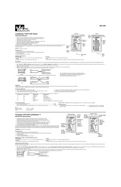 Agilent 62-200 LinkMaster Cable Tester User Manual - cover page