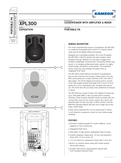 samson XP300 service manual - cover page