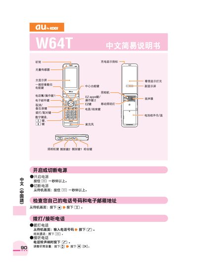 au W64T Phone User Manual - cover page