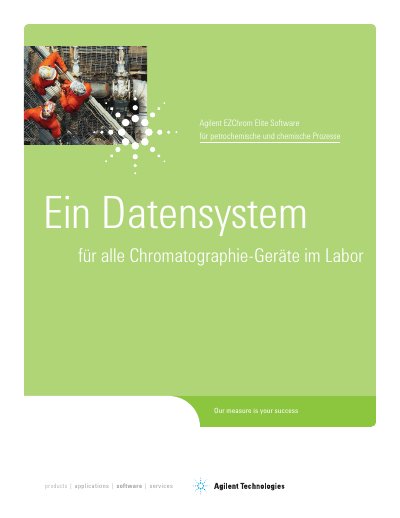 Agilent EZChrom Elite Software Product Brochure - cover page
