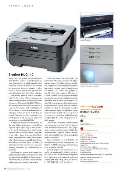 Brother HL-2140 Review - cover page