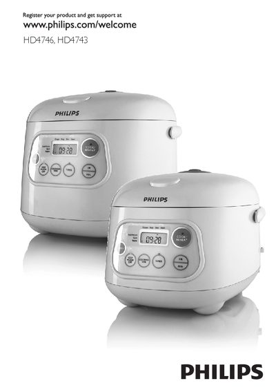 Philips HD4746 / HD4743 Rice Cooker User Manual - cover page