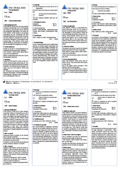 FINO UNISEAL NANO Sealing Varnish User Information