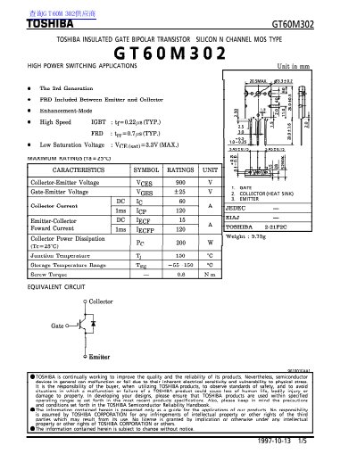 TOSHIBA CT60M302 handbook - cover page