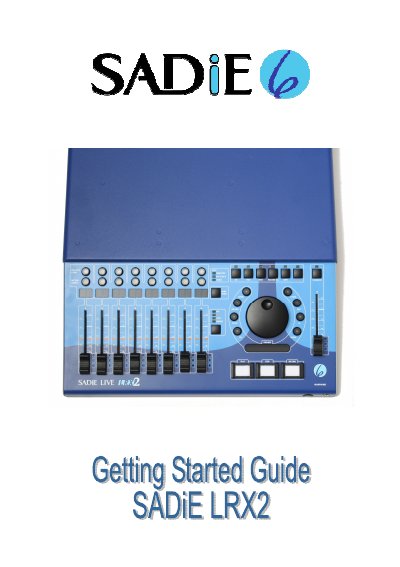 SADiE6 SADiE LRX2 user guide - cover page