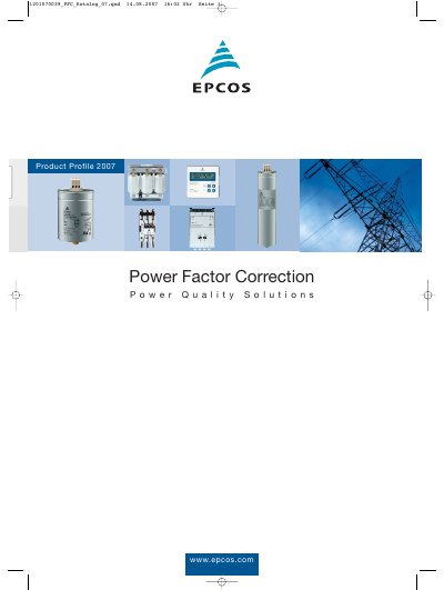 EPCOS Power Factor Correction Product Leaflet - cover page