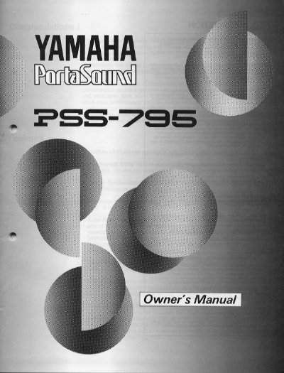 Yamaha PSS-795 Owner's Manual - cover page