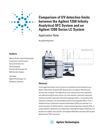 Agilent 1260 Infinity Analytical SFC System vs 1200 Series LC System UV Detection Comparison - cover page
