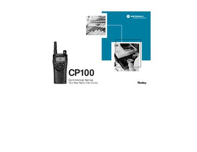 Motorola CP100 Two-Way Radio User Guide - cover page
