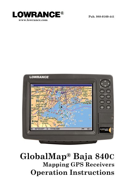 Lowrance Baja 840C Mapping GPS Receivers Operation Instructions - cover page