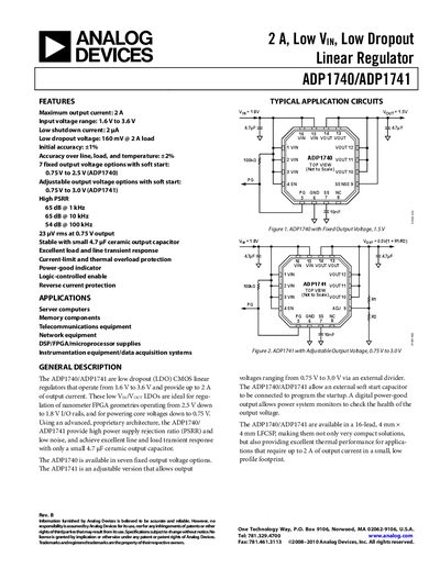 Analog Devices ADP1740/ADP1741 Datasheet