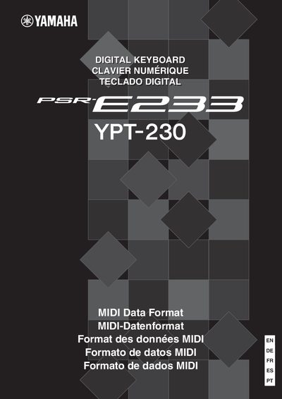 Yamaha YPT-230 MIDI Implementation Chart - cover page