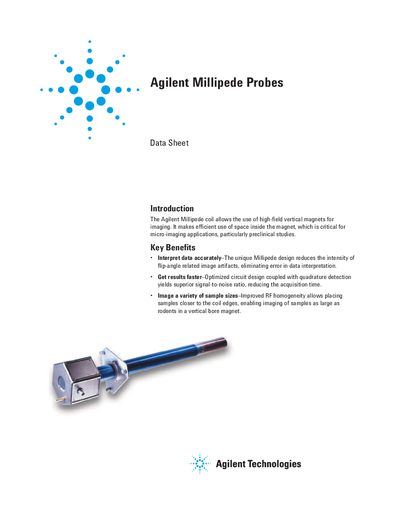 Agilent Millipede Probes Data Sheet - cover page