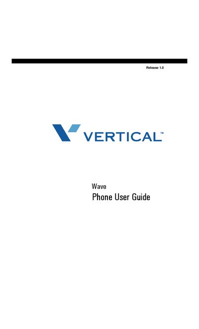 Vertical Wave Phone User Manual - cover page