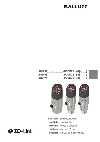 Balluff BSP B/M/V Pressure Sensors with IO-Link User Manual