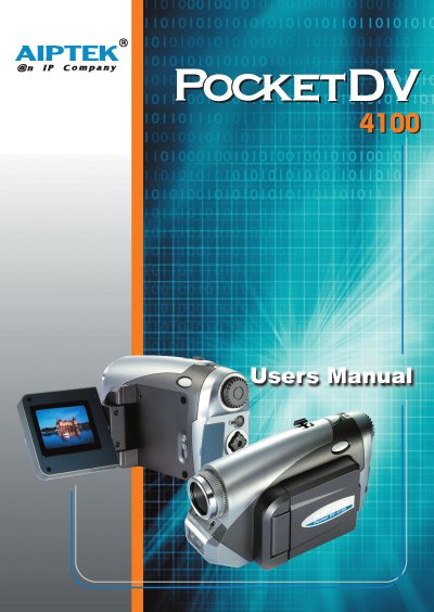 Canon PocketDV 4100 User Manual - cover page