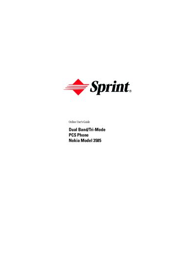 Nokia 3585 Online User Guide - cover page