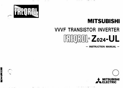 MITSUBISHI FREQROL Z024-UL Manual - cover page