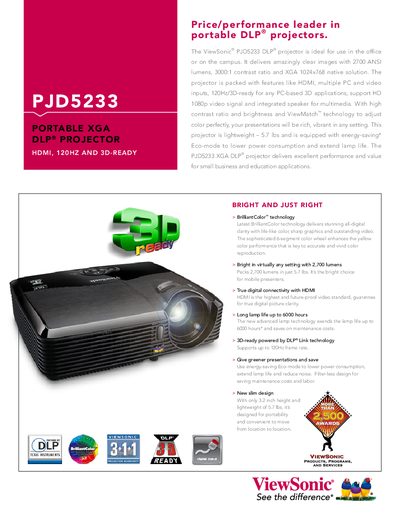 ViewSonic PJD5233 Projector User Manual - cover page